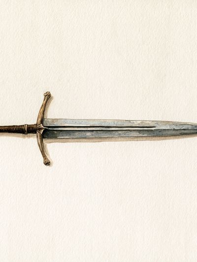 Medieval Sword Watercolor Print. poster