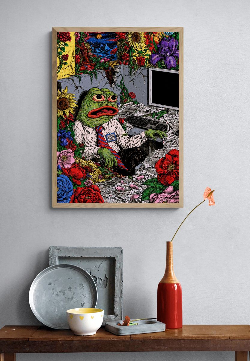 Frog Office Surrealism Poster. — room view 3