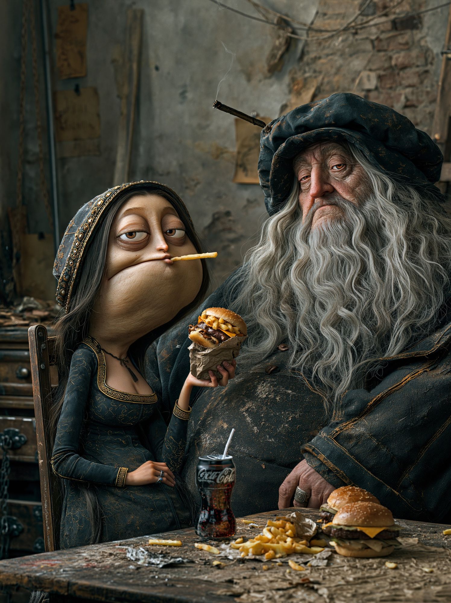 Dark Fantasy Feast Portrait Print. poster — illustration art