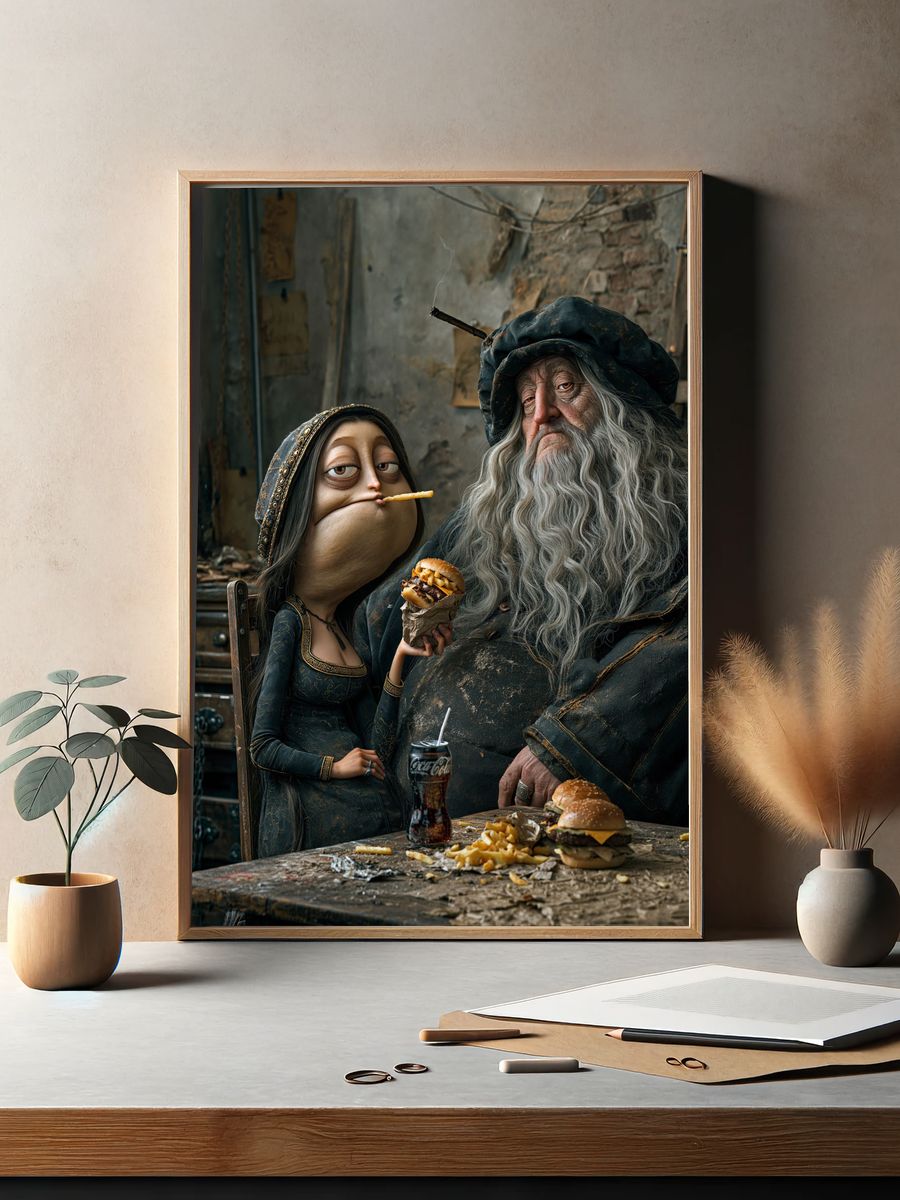 Dark Fantasy Feast Portrait Print. — room view 2