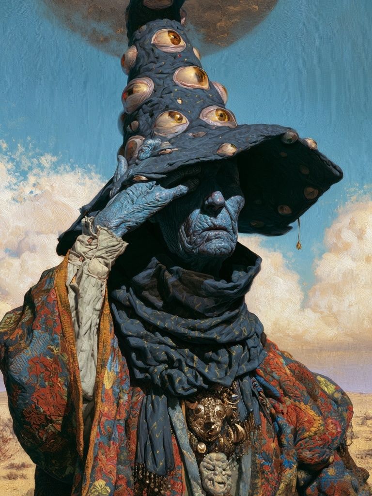Surreal Desert Figure Illustration Poster. poster detail