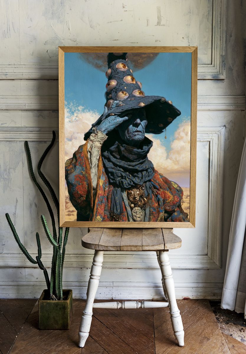 Surreal Desert Figure Illustration Poster. — room view 1