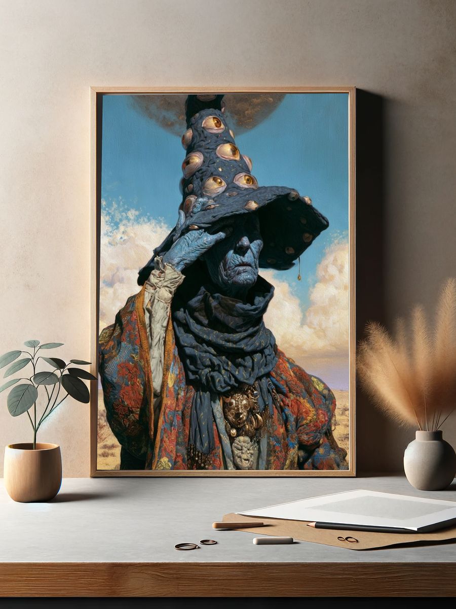 Surreal Desert Figure Illustration Poster. — room view 2