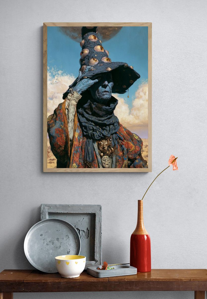 Surreal Desert Figure Illustration Poster. — room view 3