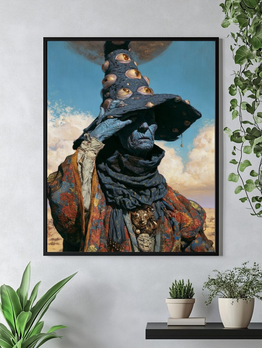 Surreal Desert Figure Illustration Poster. — room view 4