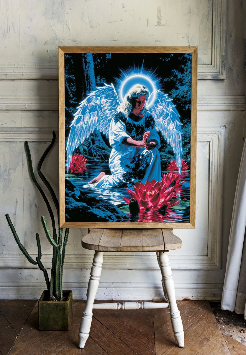 Celestial Angel in Lotus Pond Poster. — room view 1