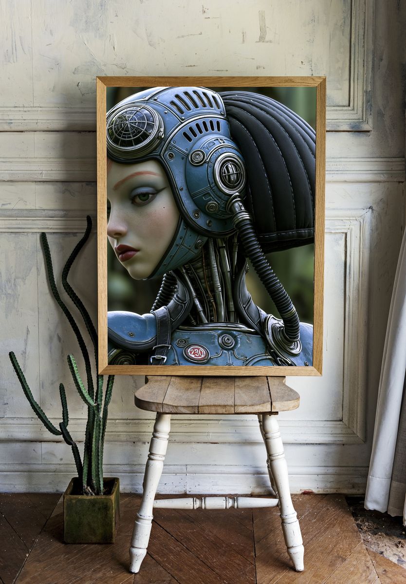 Cybernetic Portrait — Sci-Fi Print. — room view 1