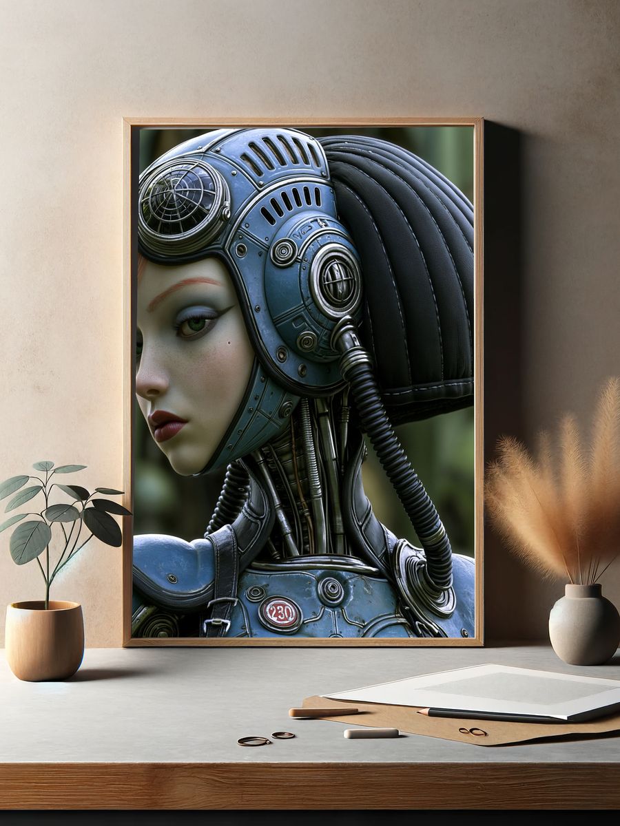 Cybernetic Portrait — Sci-Fi Print. — room view 2