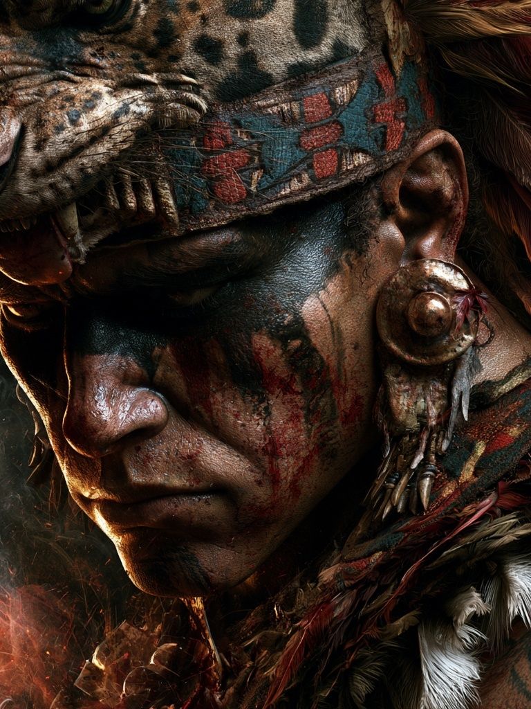 Warrior Shaman Portrait Poster. poster — illustration art