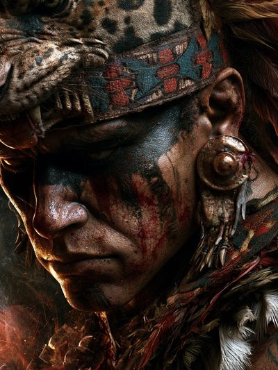 Warrior Shaman Portrait Poster.