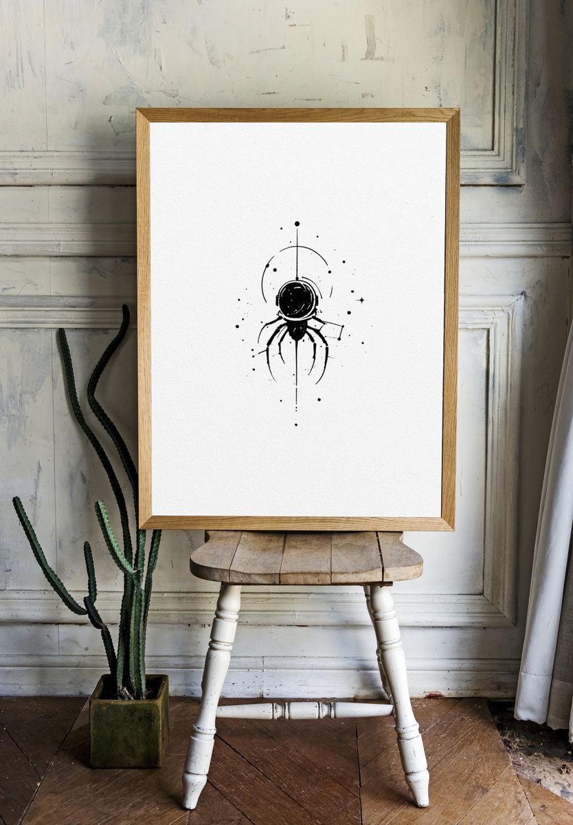 Surreal Eye Meeting Illustration Poster. — room view 1