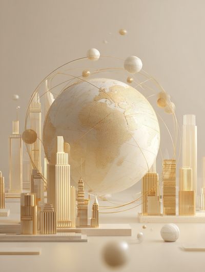 Golden Earth Orbit Poster. poster