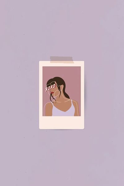 Woman frame mobile phone wallpaper. poster print
