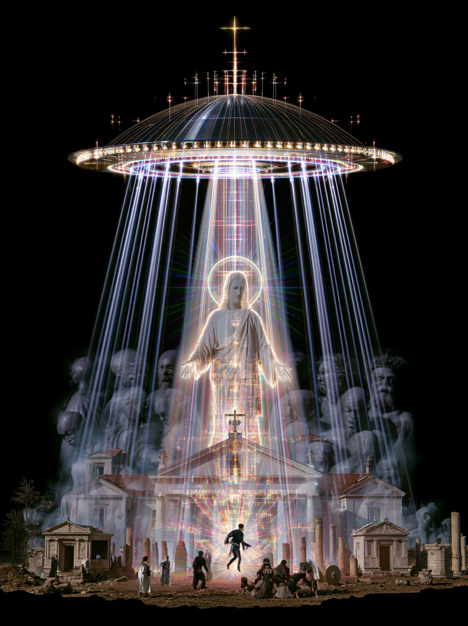 Celestial Ascension Sci-Fi Print. poster — illustration art