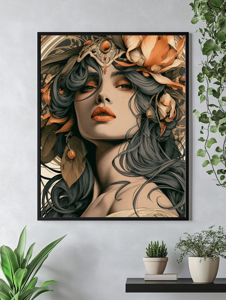 Art Nouveau Woman Portrait Poster. — room view 4