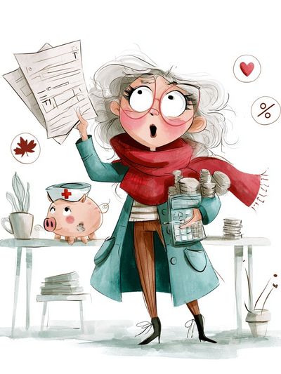 Financial Lady Illustration Poster.