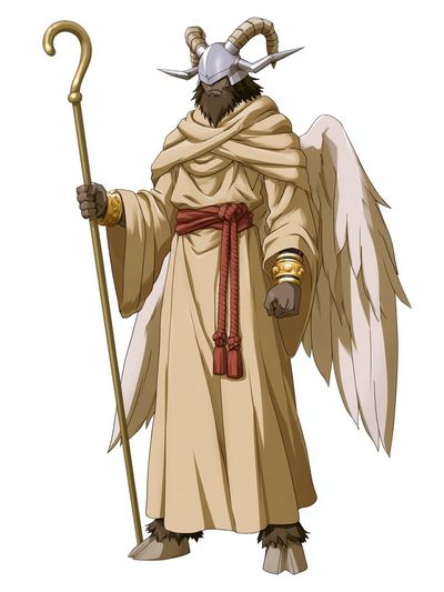 Horned Angel Warrior Illustration Poster.