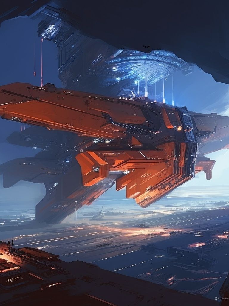 Futuristic Space Station Illustration Poster. poster detail