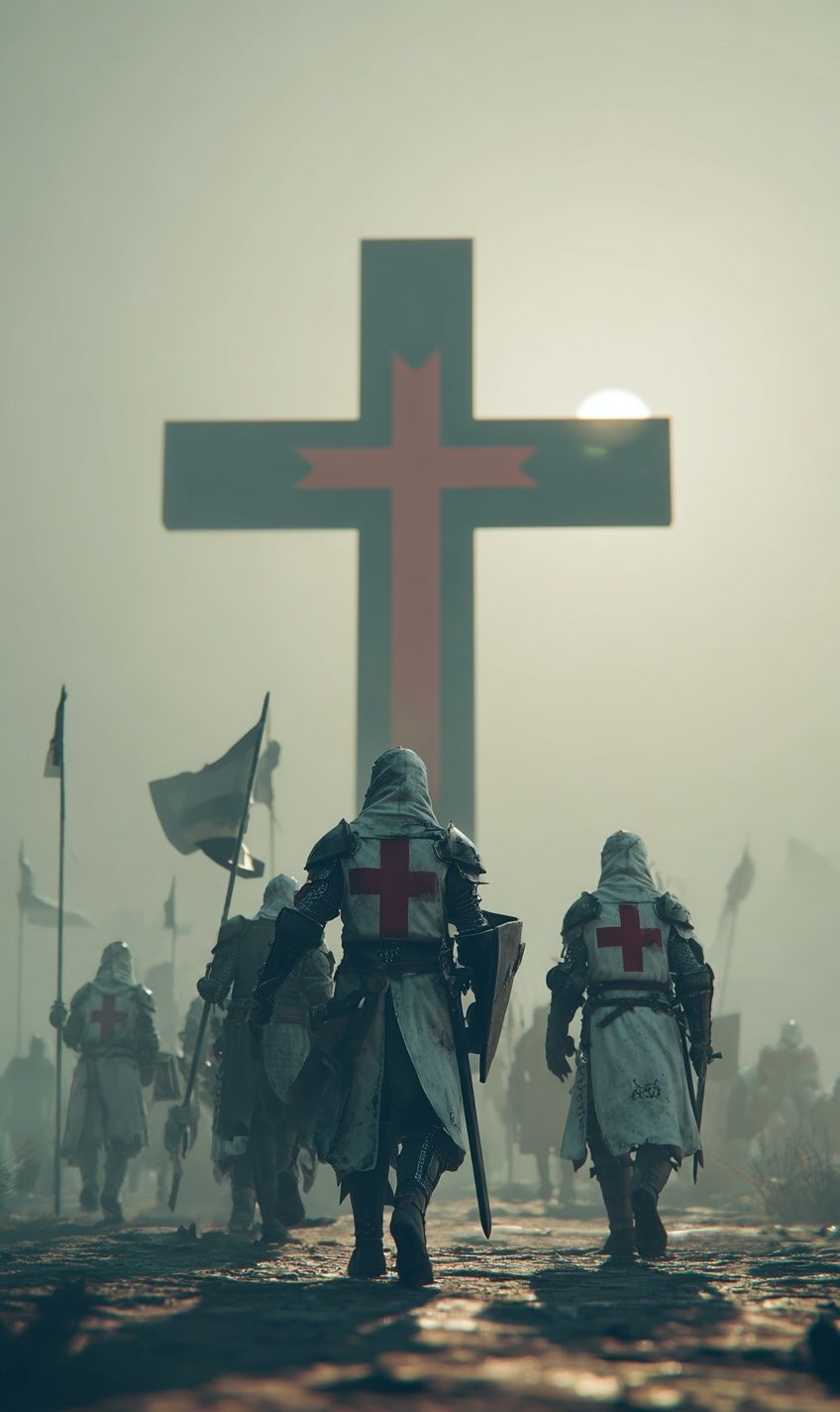 Crusaders in the Mist Poster. poster — illustration art
