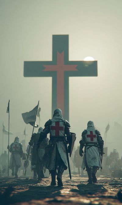 Crusaders in the Mist Poster. poster print