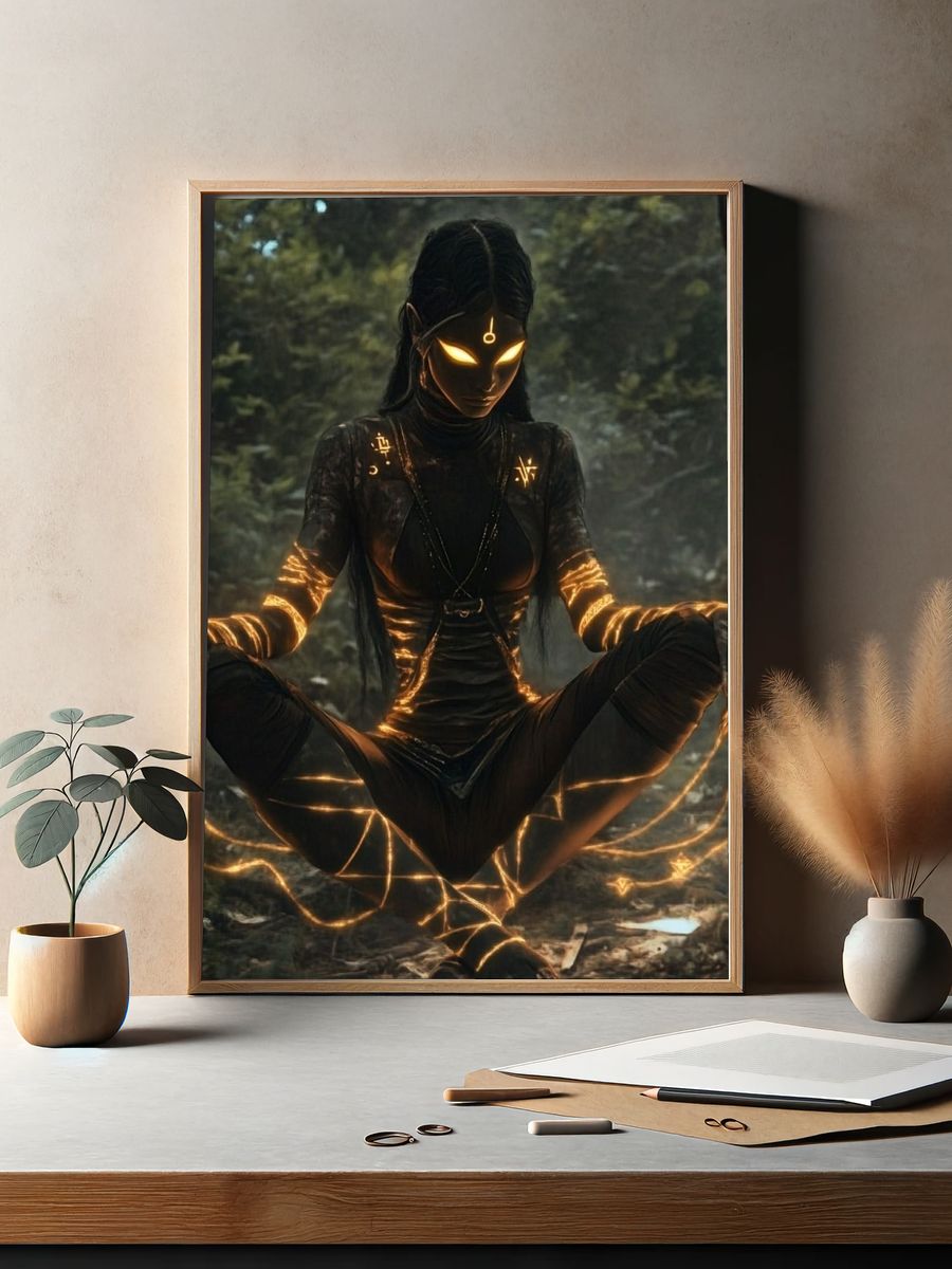 Mystic Forest Sorceress Digital Art Poster. — room view 2