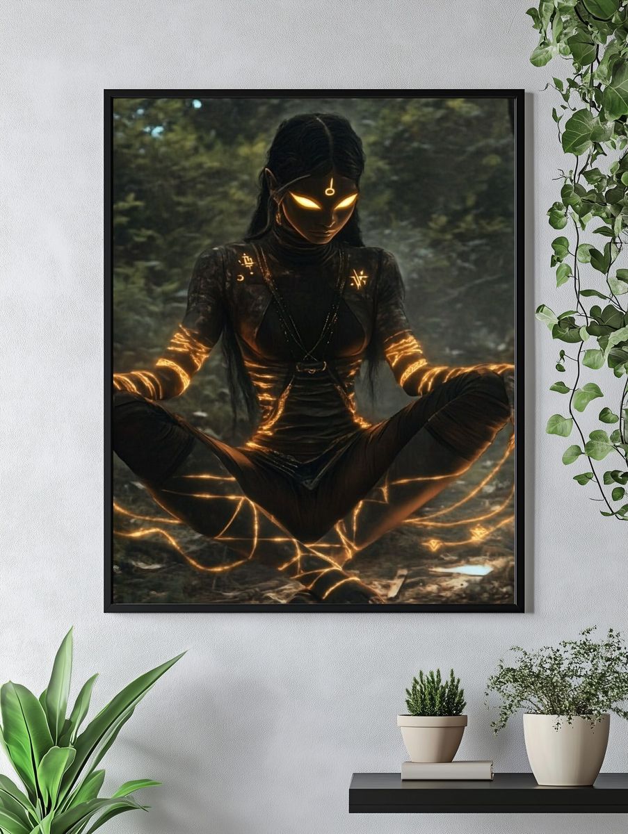 Mystic Forest Sorceress Digital Art Poster. — room view 4