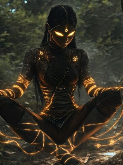 Mystic Forest Sorceress Digital Art Poster. poster