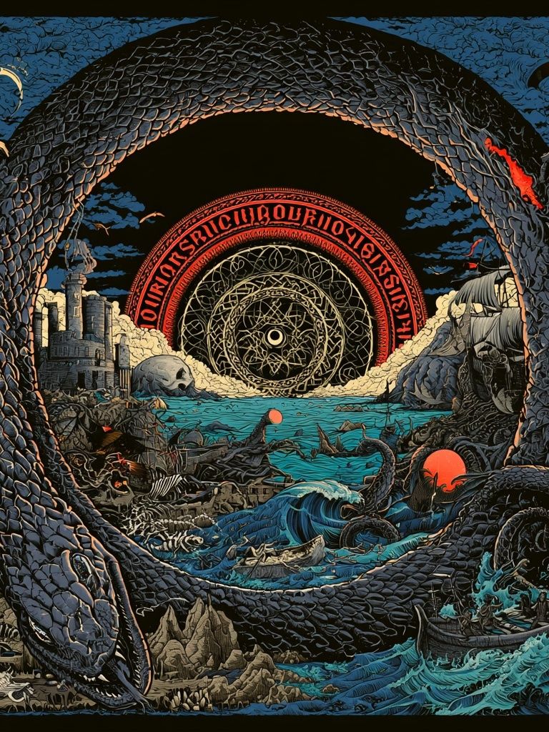 Cosmic Serpent Fantasy Print. poster detail