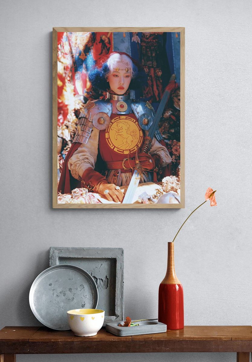 Fantasy Warrior Portrait Print. — room view 3