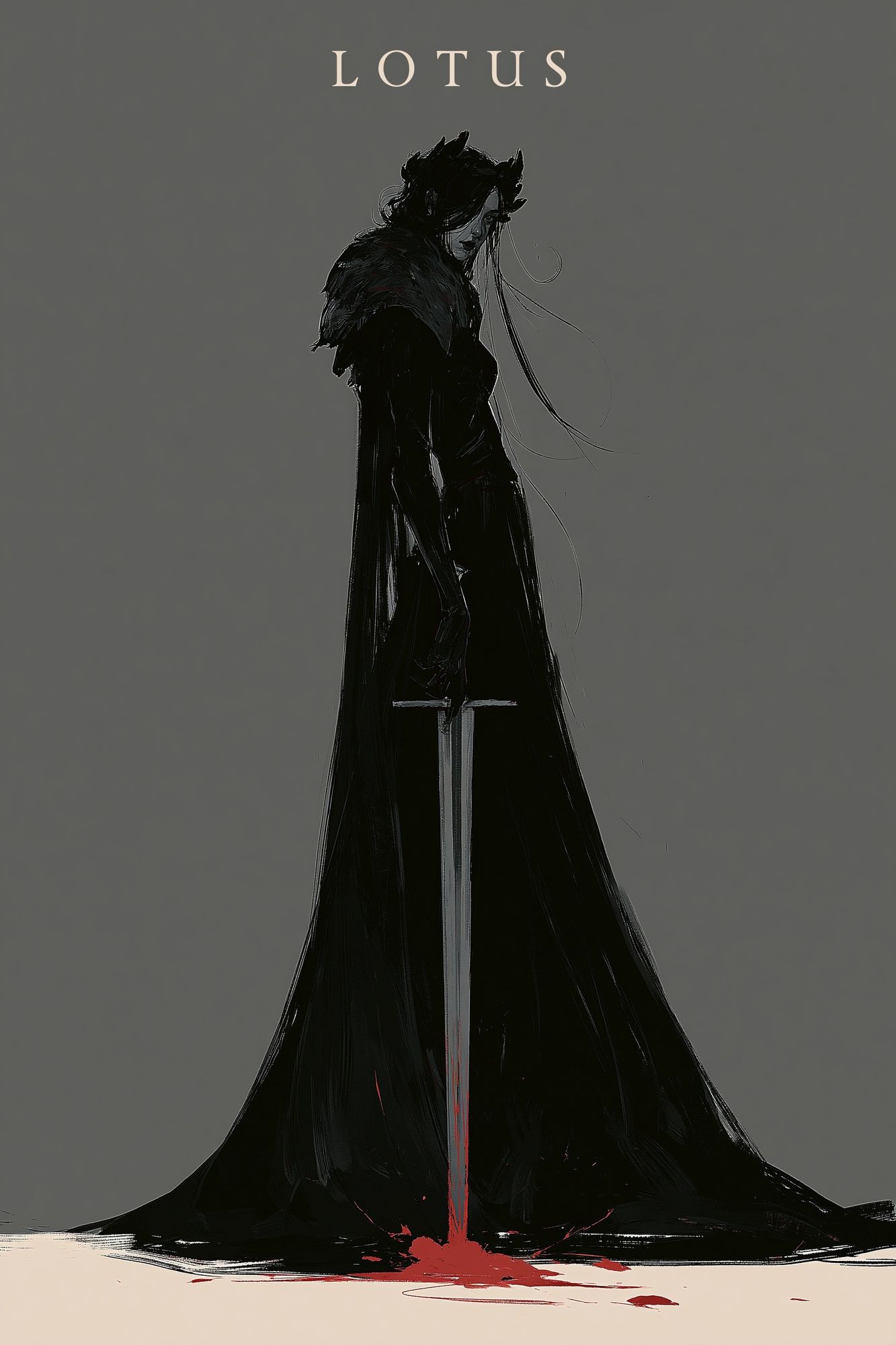 Lotus Dark Fantasy Illustration Poster. poster detail