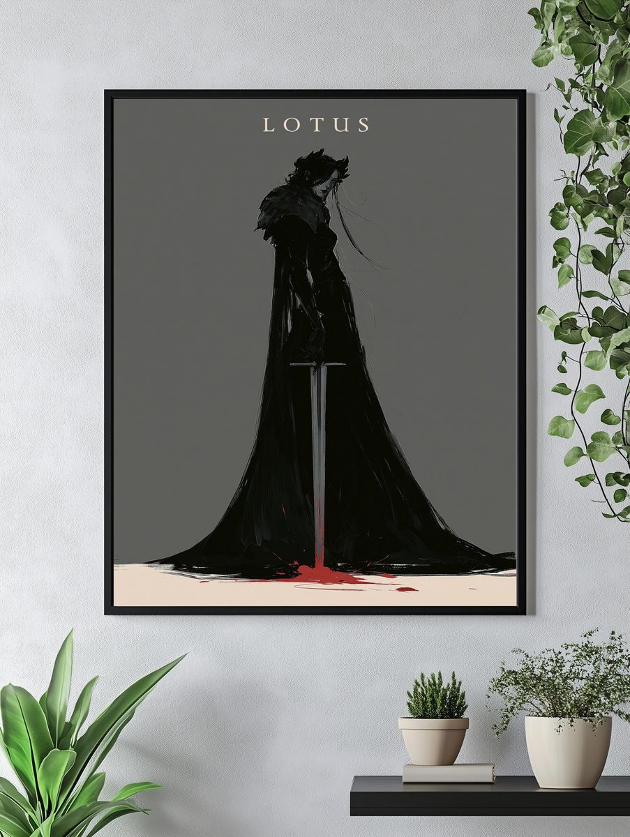 Lotus Dark Fantasy Illustration Poster. — room view 4