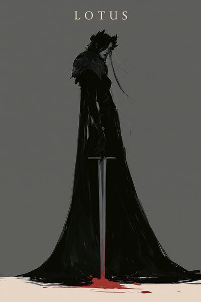 Lotus Dark Fantasy Illustration Poster. poster