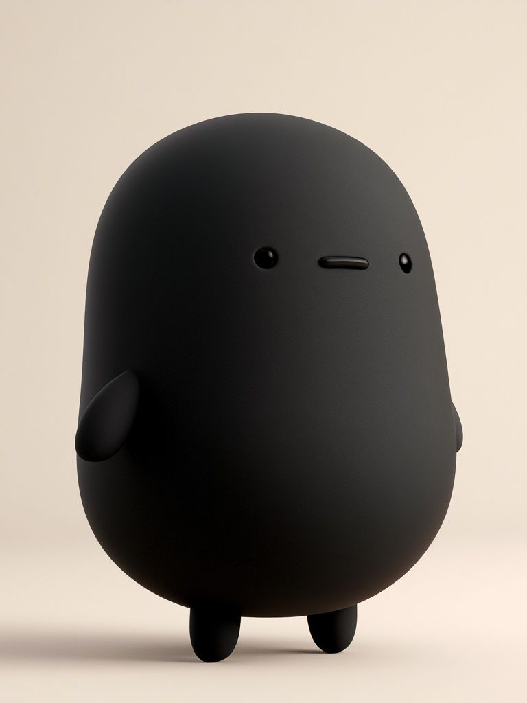 Minimal Black Character Poster. poster detail