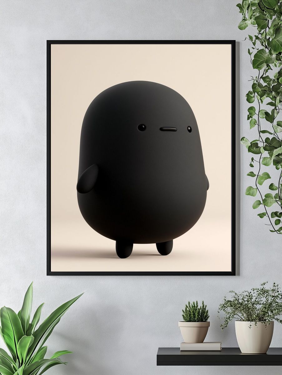 Minimal Black Character Poster. — room view 4