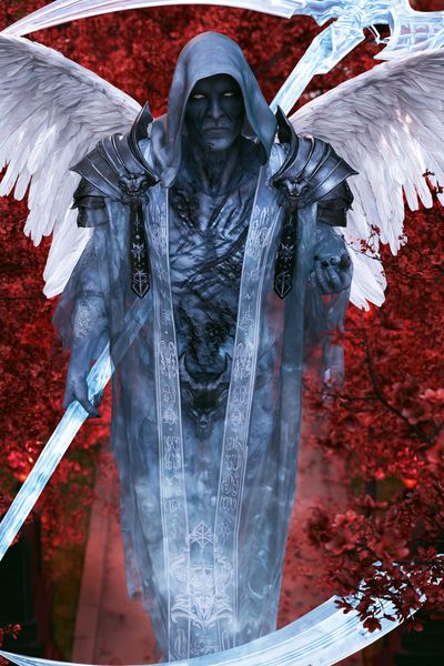 Winged Grim Reaper Fantasy Poster. poster
