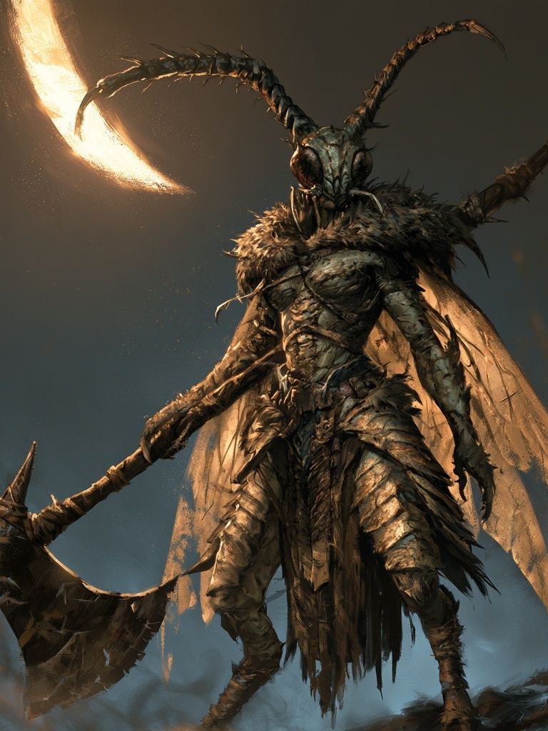 Moth Warrior Fantasy Print. poster detail