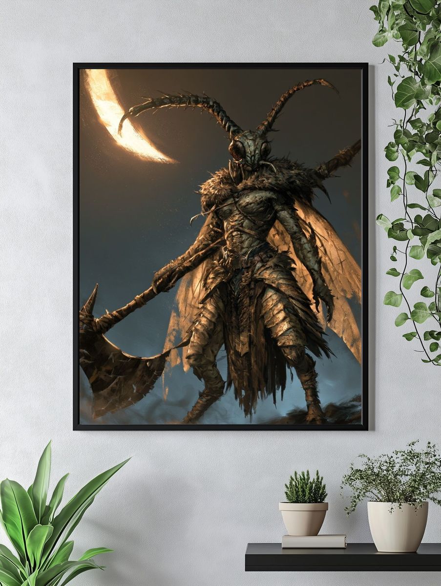 Moth Warrior Fantasy Print. — room view 4