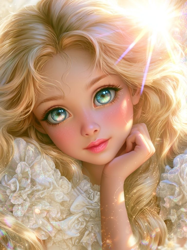 Dreamy Fairy Portrait Print. poster — illustration art