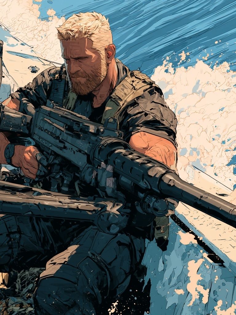 Tactical Soldier Action Illustration Poster. poster detail