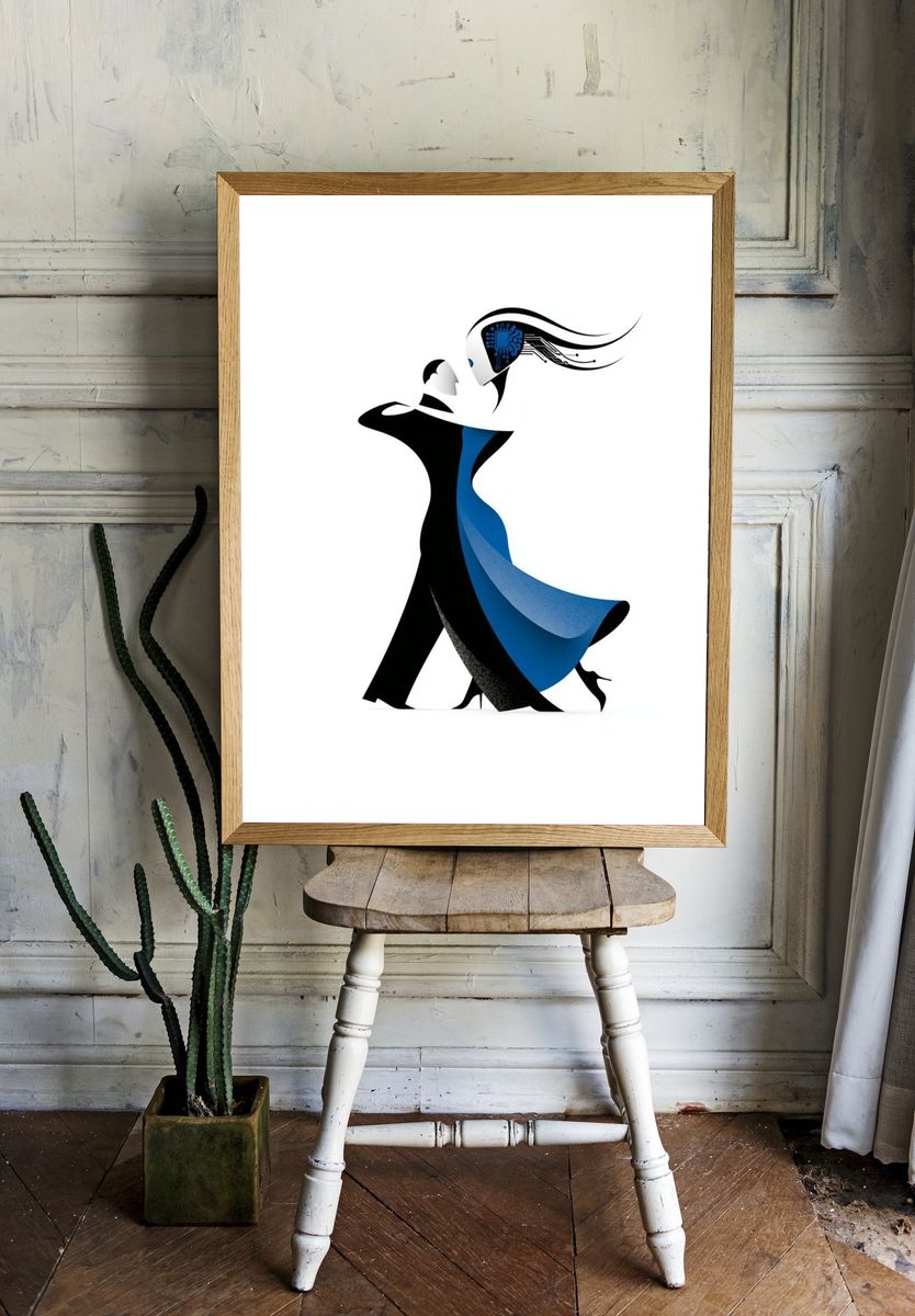 Cyber Dance Silhouette Poster. — room view 1