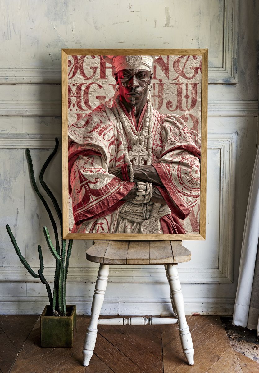 Ceremonial Figure Portrait Print. — room view 1