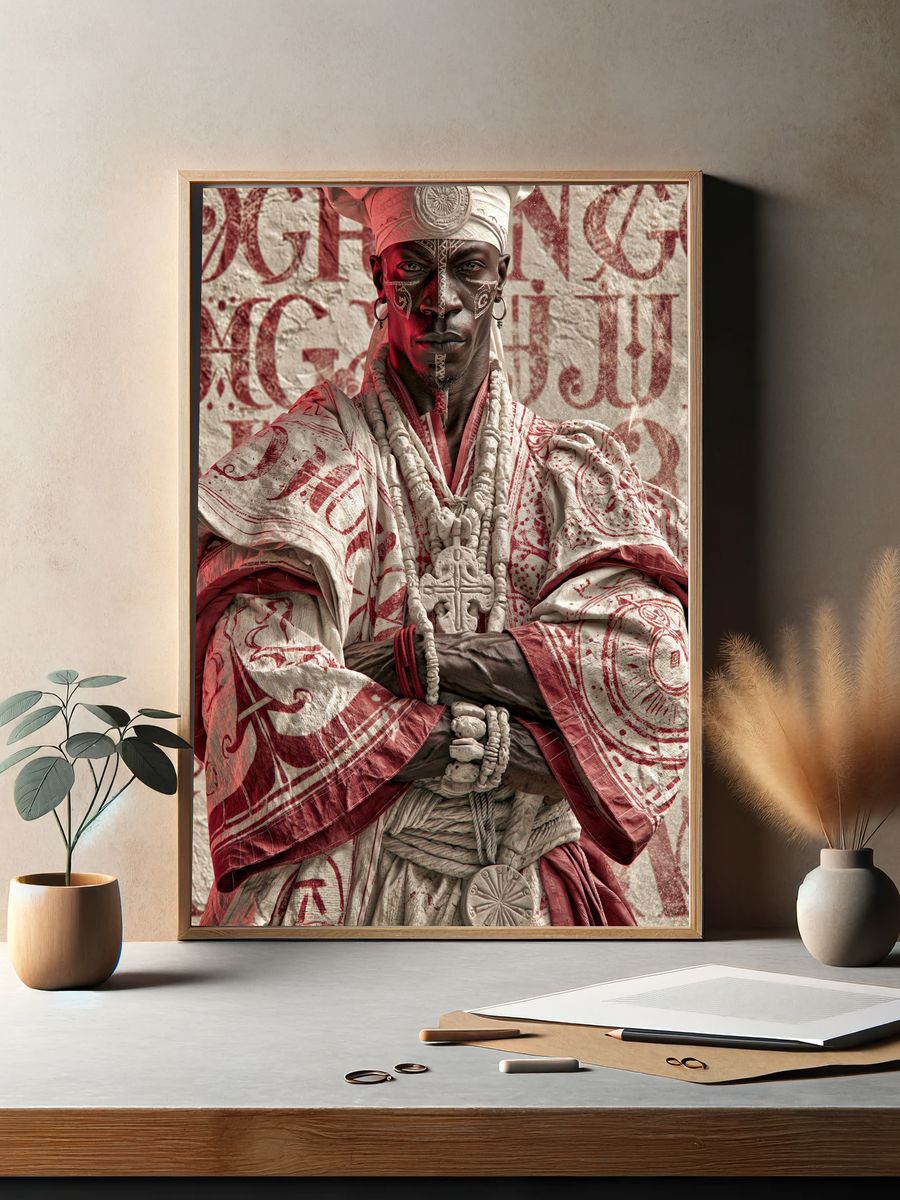 Ceremonial Figure Portrait Print. — room view 2