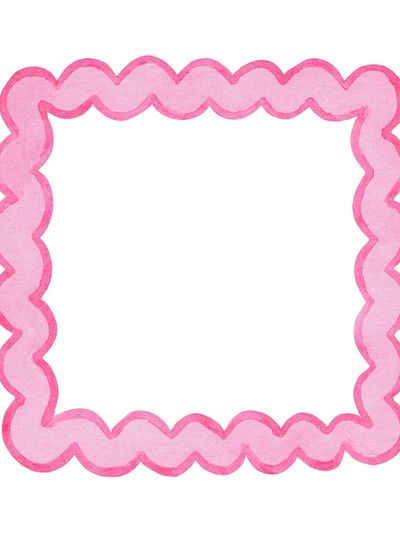 Pink Scalloped Frame Illustration Poster. poster print