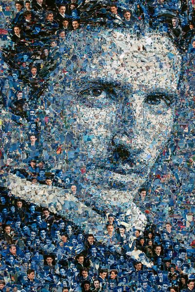Blue Portrait Mosaic Poster. poster print