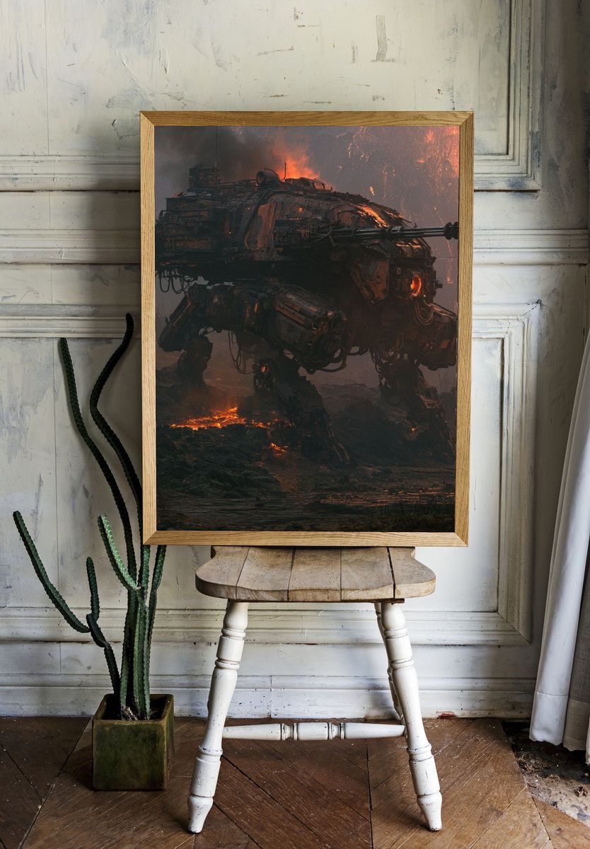 Volcanic Mech Battle Poster. — room view 1