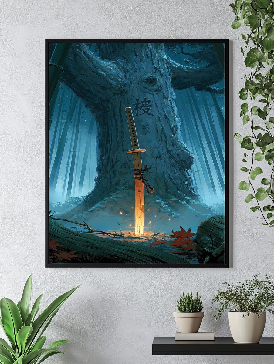 Mystic Bamboo Forest Katana Print. — room view 4