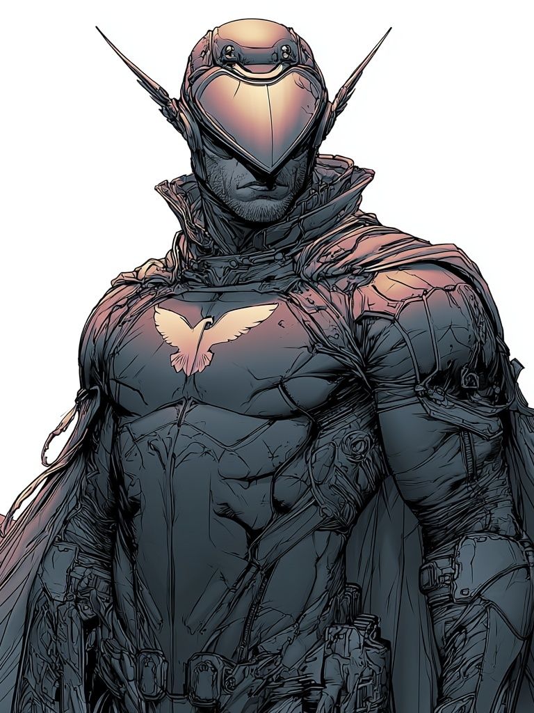 Armored Hero Digital Art Poster. poster detail