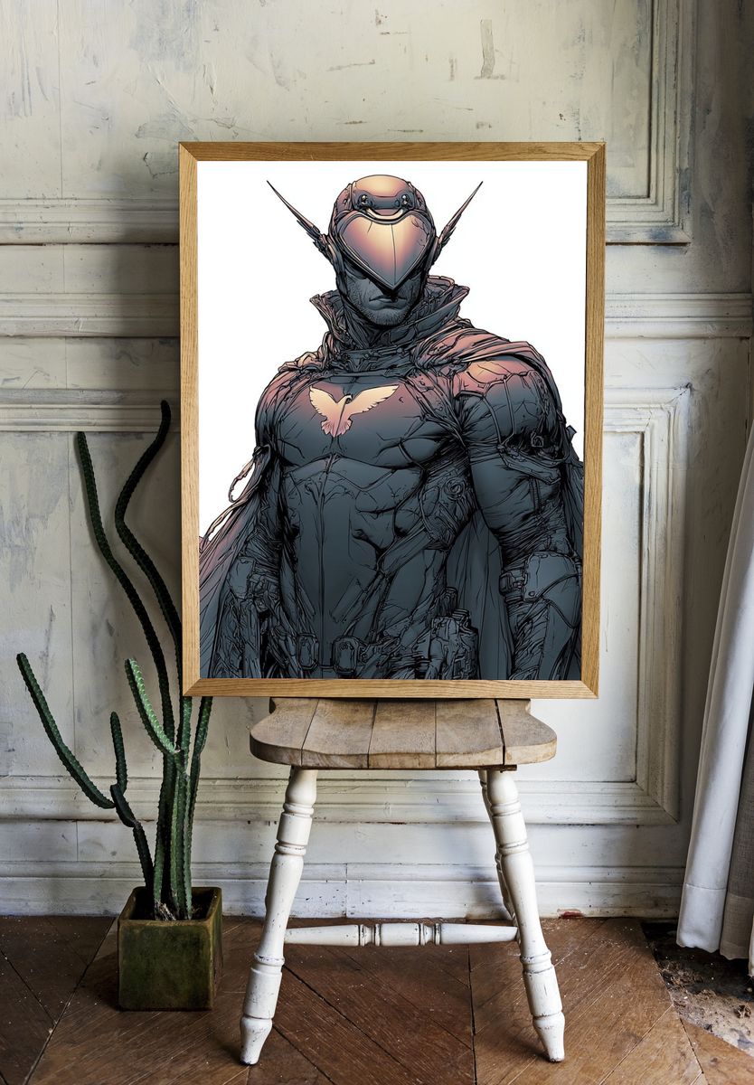 Armored Hero Digital Art Poster. room preview