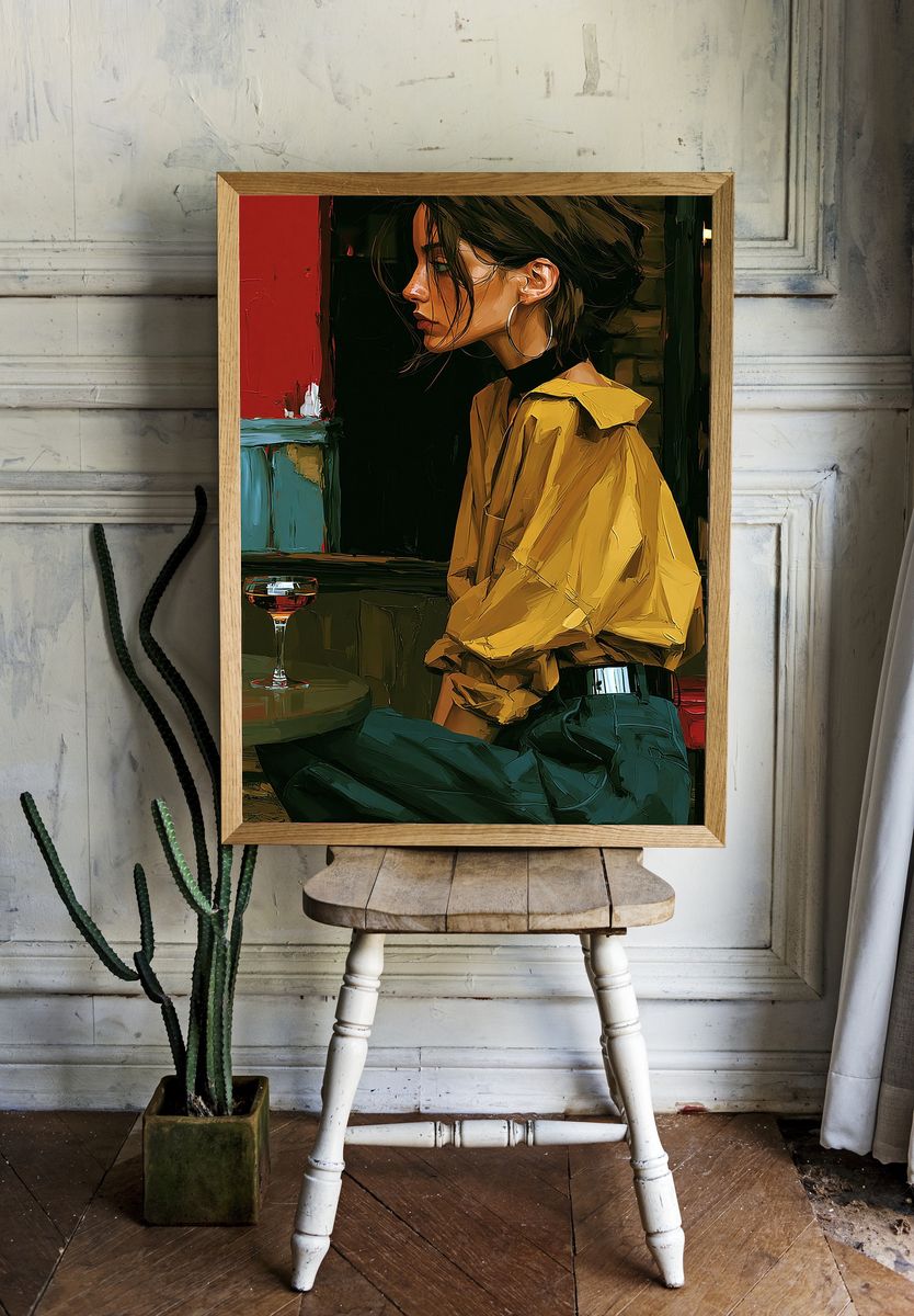 Urban Portrait Illustration Poster. — room view 1