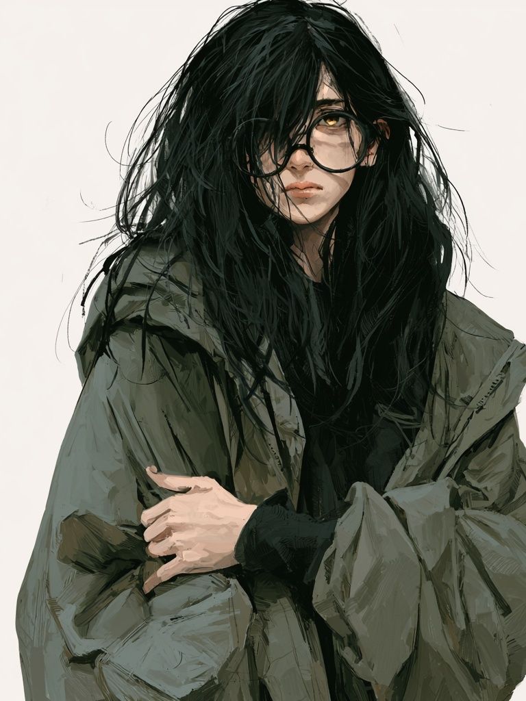 Brooding Portrait Illustration Poster. poster detail